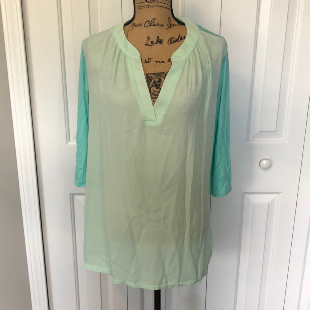 NWOT Hug+ Turquoise 3/4 Sleeve Top